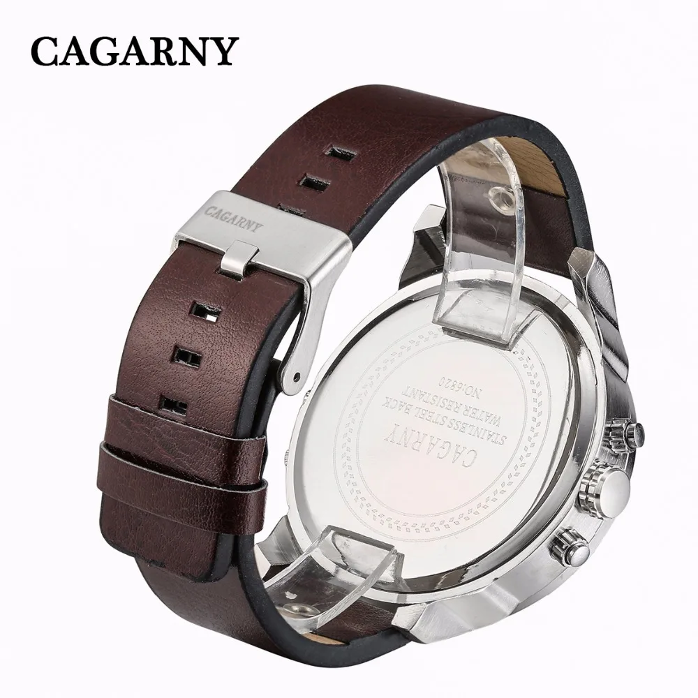 2019 drop shipping top luxury brand cagarny mens watches leather strap big case gold black silver dz military Relogio Masculino male clock man hour (42)