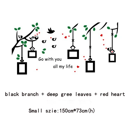 Новое поступление 3d акриловые хрустальные настенные наклейки для детской комнаты дерево птицы фото декора стен детская фоторамка комбинация - Цвет: small size