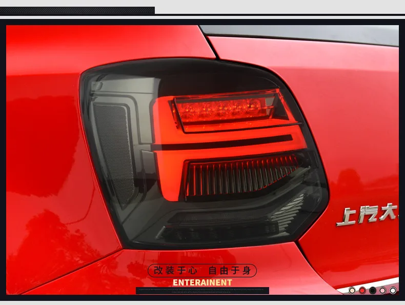 Автомобильный Стайлинг для VW Polo MK5 задних сигнальных огней, 2011- светодиодный Динамический указатель поворота фонарь светодиодный стоп-сигнал+ Парк+ движущаяся Поворотная сигнальная лампа