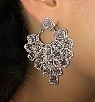 

ACCKING Luxury Flower shape Full Micro Cubic Zirconia Women Bridal Wedding Engagement Earring wholesale
