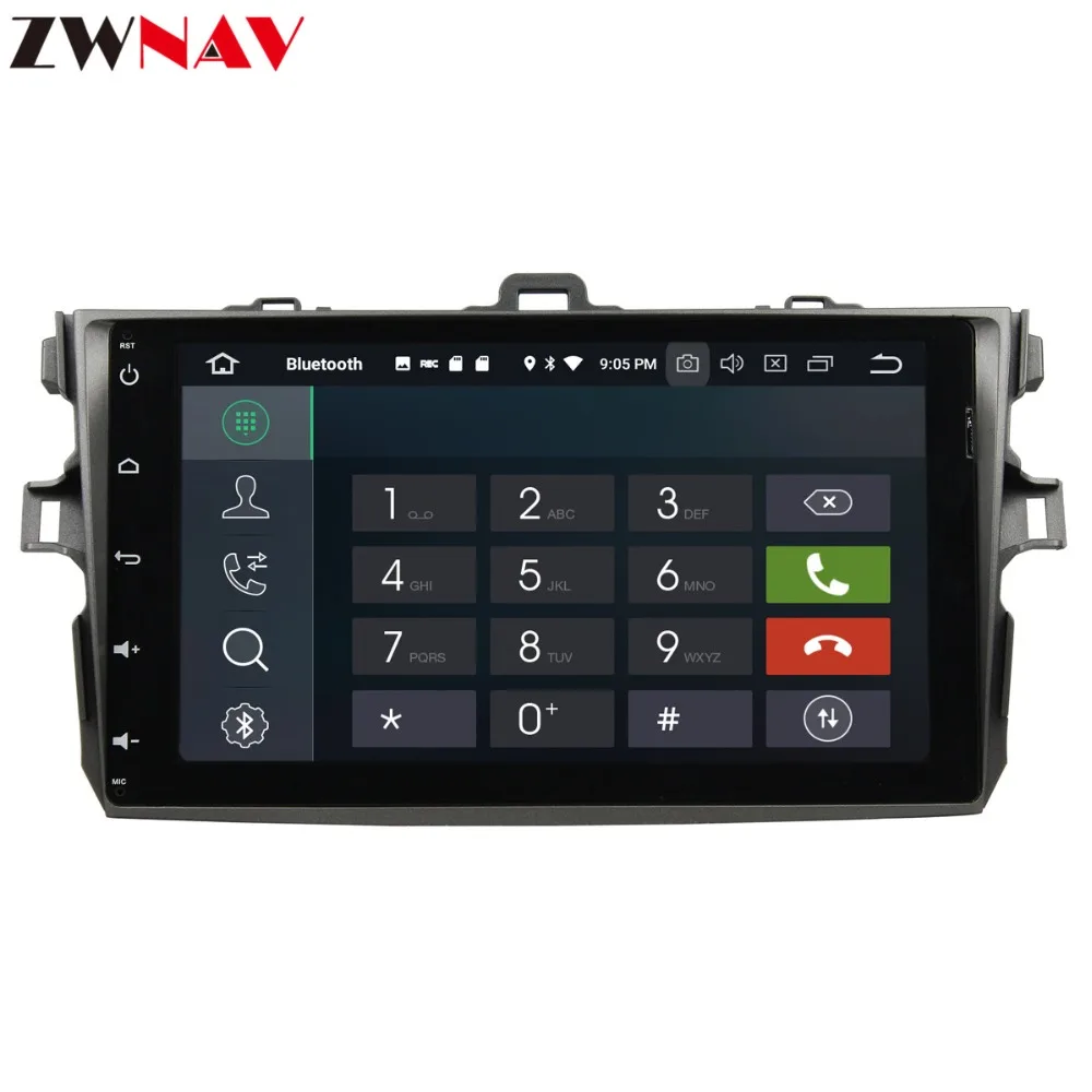 ZWNAV Android 9,0 9 дюймов Автомобильный dvd-плеер gps навигация для TOYOTA COROLLA 2006-2011 головное устройство мультимедийный плеер магнитофон