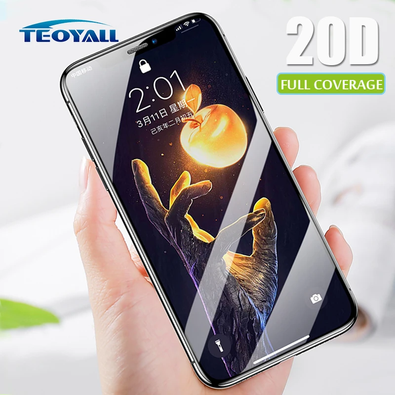 TeoYall 20D Coverage for iPhone X Screen Protector XR XS Max 7 6 6s 8 Plus Glass Protective Film | Мобильные телефоны и