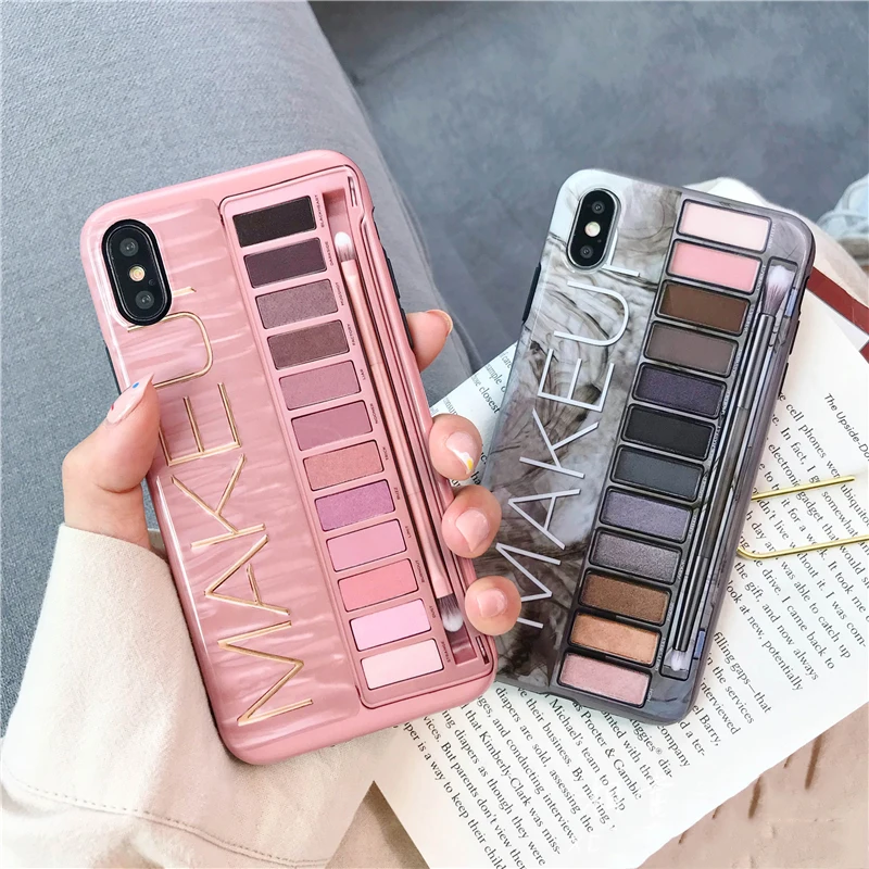 

Luxury Sexy Woman Soft Silicone Cover Case Fundas For iPhone XS X XS Max XR 8 7 6 6S Plus First eye shadow box Naked Phone Coque