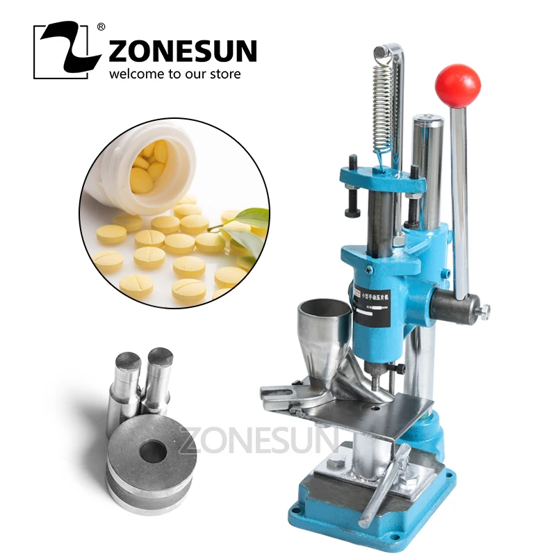

ZONESUN Mini Hand punch milk tablet Press Machine Lab Professional Tablet Manual Punching Machine Sugar slice Making Device