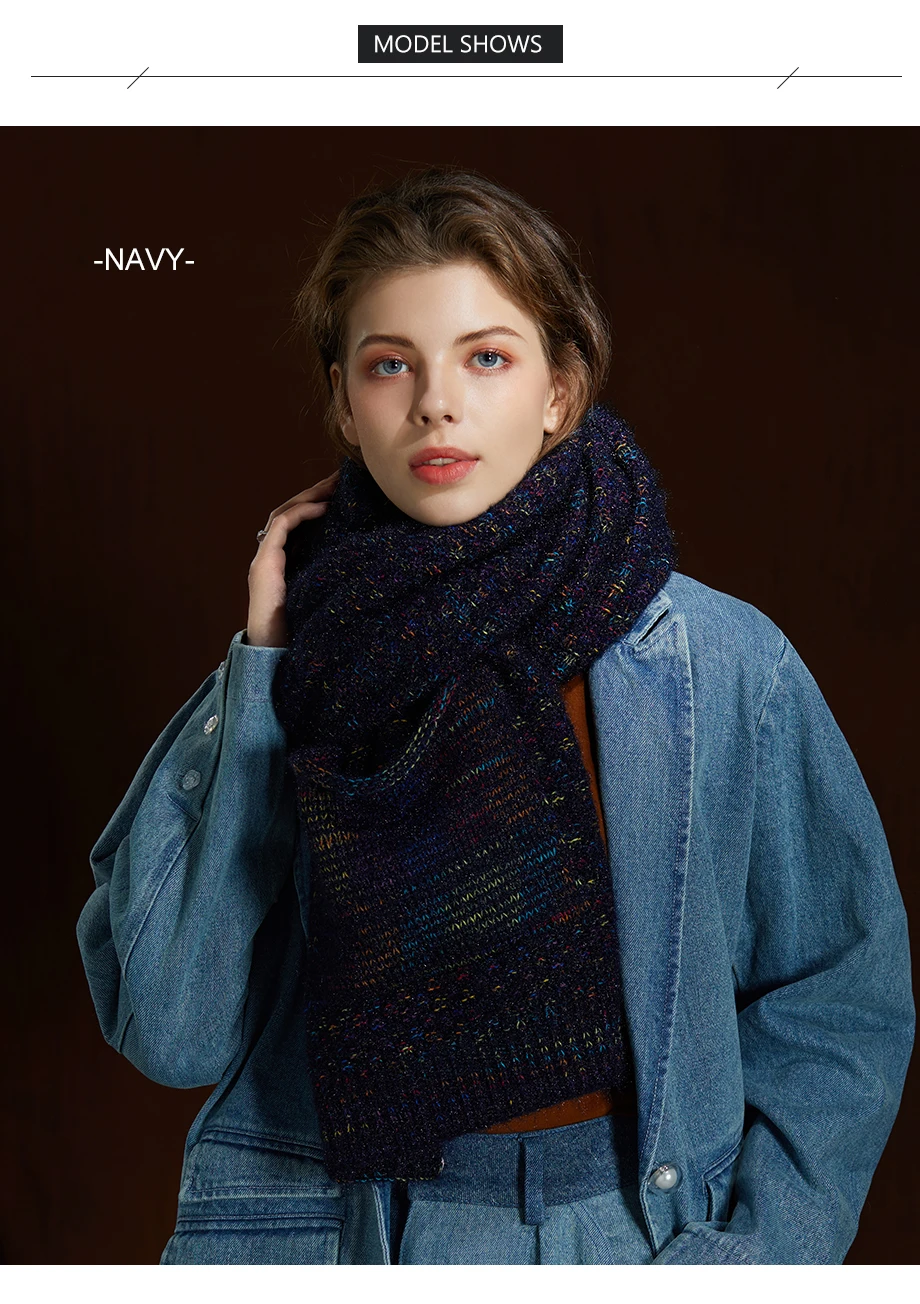 Fashion Cashmere Scarves Winter Wool Knitting Scarf Warm Women Shawls And Wraps Autumn Scarf Large Shawl Size200cm45cm (5)