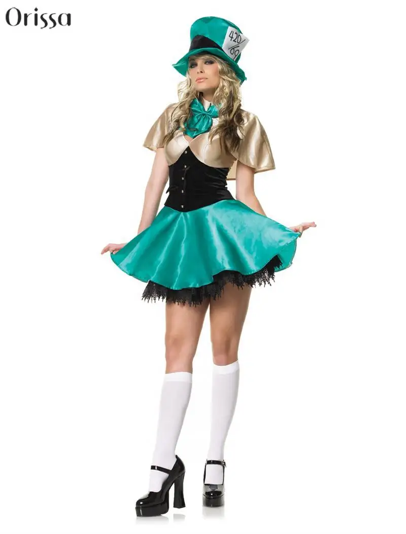 New Arrive Women Tea Party Hostess Costume clown clothes Halloween