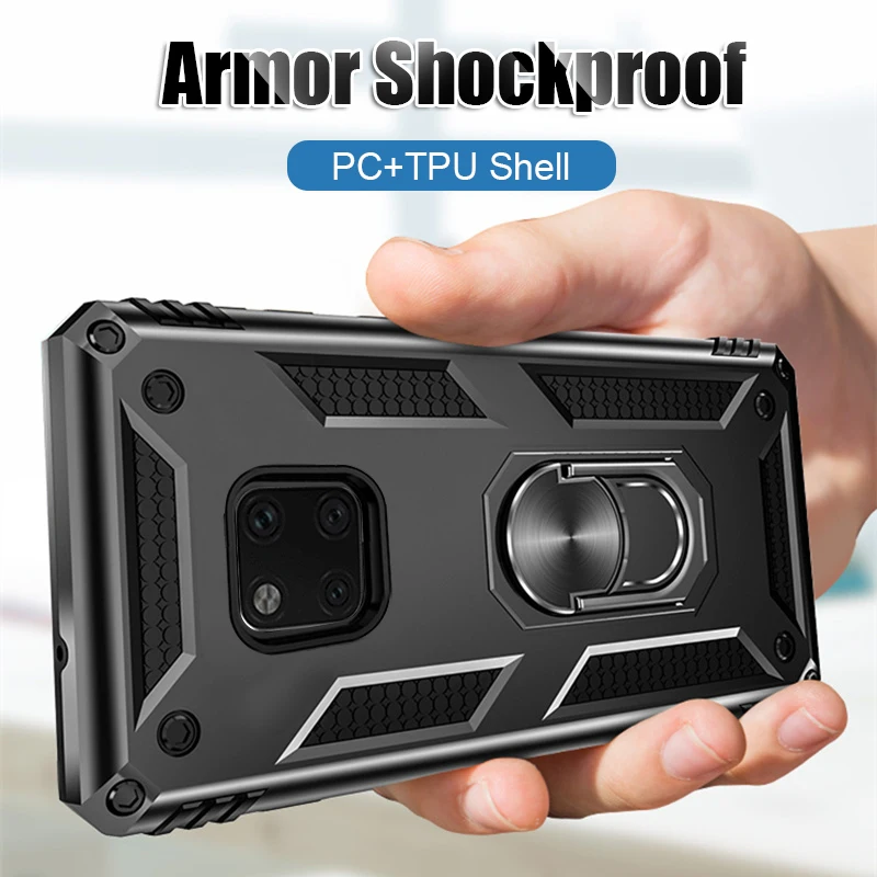 

Luxury Shockproof Armor Soft Case On The For Huawei P30 Pro Mate 20 Honor 10 Lite PC TPU Full Cover P Smart 2019 P30 Bumper Case