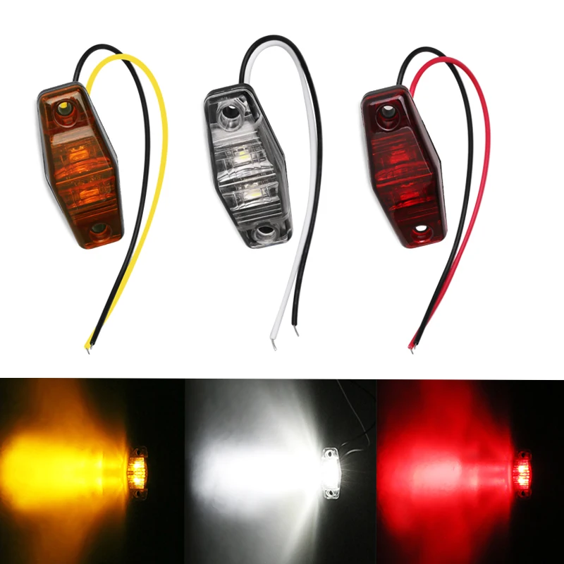 

10PCS/Set 12v 24V led side marker lights for trucks Side Indicator Marker Rear Lamp Trailer Bus Auto Car External Lights Red
