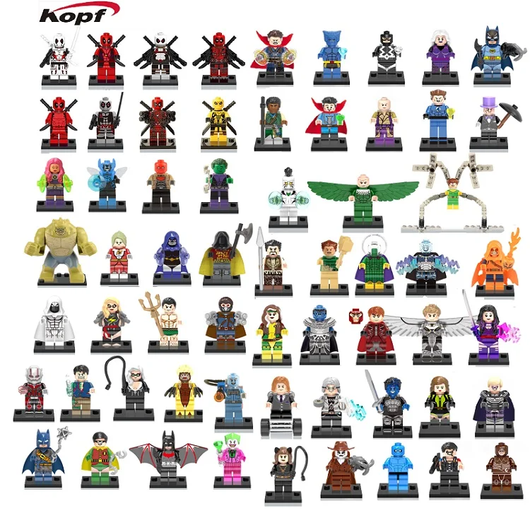 

Single Sale Deadpool Hermione Harry Ron Lord Voldemort Professor Captain America Building Blocks Bricks Toys For Children