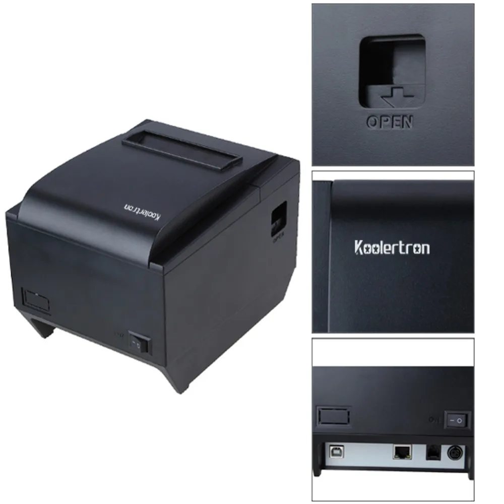 Koolertron Thermal Receipt Printer With USB/SERIAL 80mm POS 260mm/sec Auto Cutter for Restaurant and Supermarket