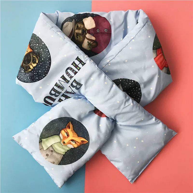 

Autumn winter down scarf cat animale pattern keep warm animal warm down cotton neck winter scarf women animal print