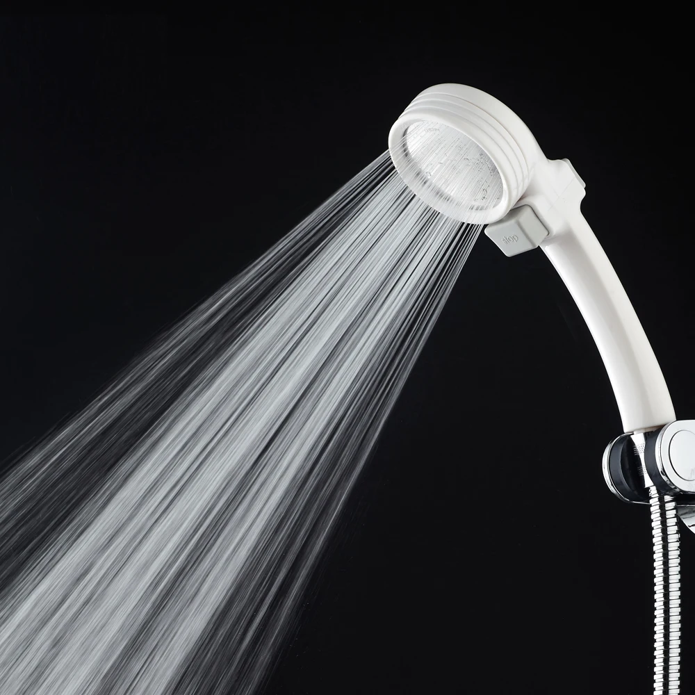

Switch Design White ABS Plastic Showerhead 30% Watersaving Handhold Shower Head Pressure Boost Shower Sprayer