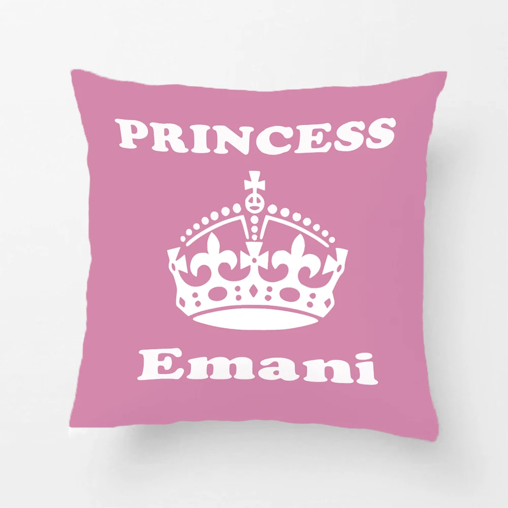 

Customized Name Printed Throw Pillowcase Crown Prince And Princess Decorative Cushion Cover Gift By Lvsure For Car Sofa Seat