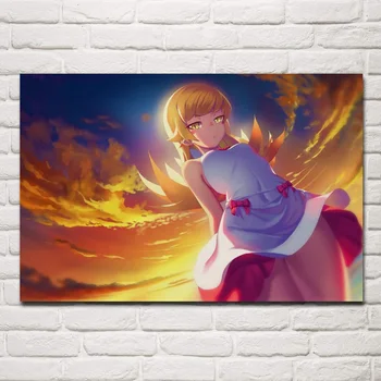 

anime oshino shinobu bakemonogatari monogatari monsters MM113 Living room home wall modern art decor wood frame fabric poster