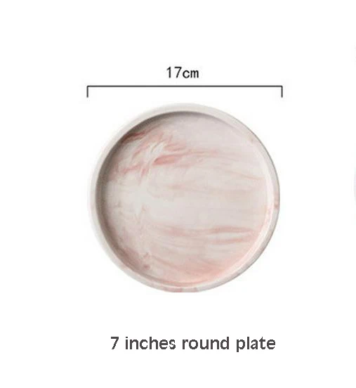 Розовый керамический геометрический поднос в скандинавском стиле, Мраморная посуда, бытовая чайная кофейная тарелка для хранения ювелирных изделий, украшение, новинка - Цвет: 1