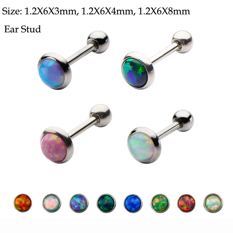 Nose Ring Opal Septum Ring Cartilage Earring Tragus Helix Conch Rook Daith Piercing Jewelry Lip Ring 316l Surgical Steel Septum Jewelry Helix Ear Jew