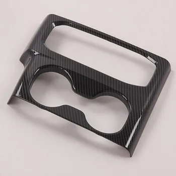 

For Hyundai Santa Fe 2019 2020 Carbon Fiber Trim Cup Holder Decorative Frame Decal Cover Sticker Cover Car Styling Accessories