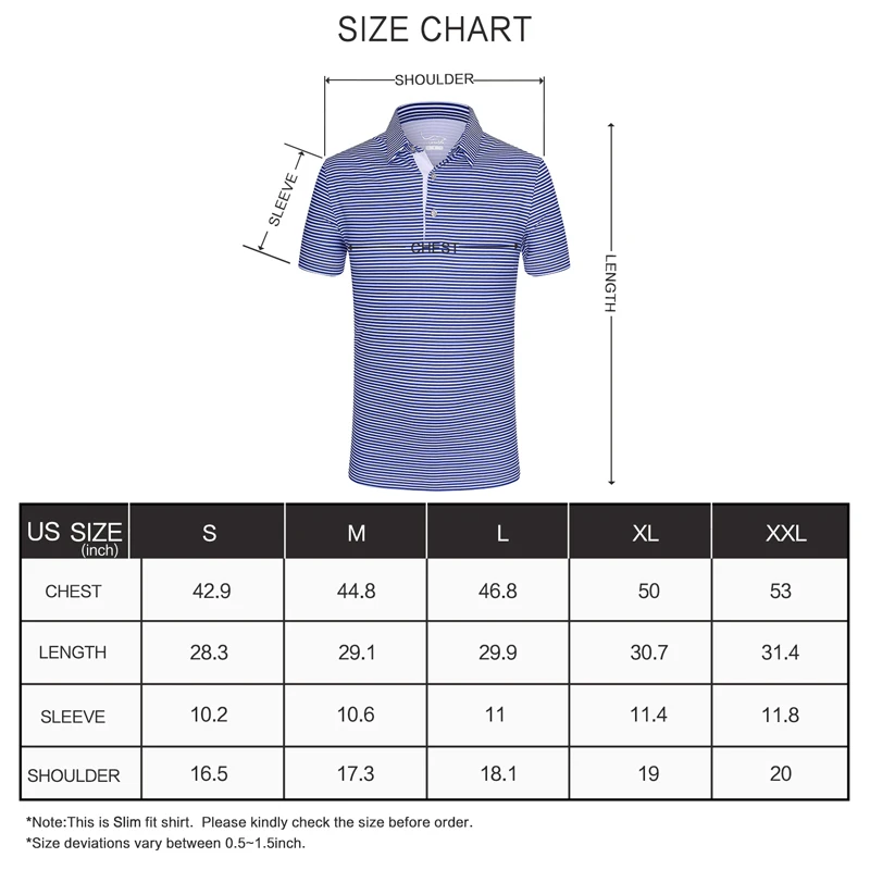 EAGEGOF мужские рубашки для гольфа с коротким рукавом, полосатая футболка поло, быстросохнущая одежда для тенниса/гольфа, не железная спортивная одежда, мягкая