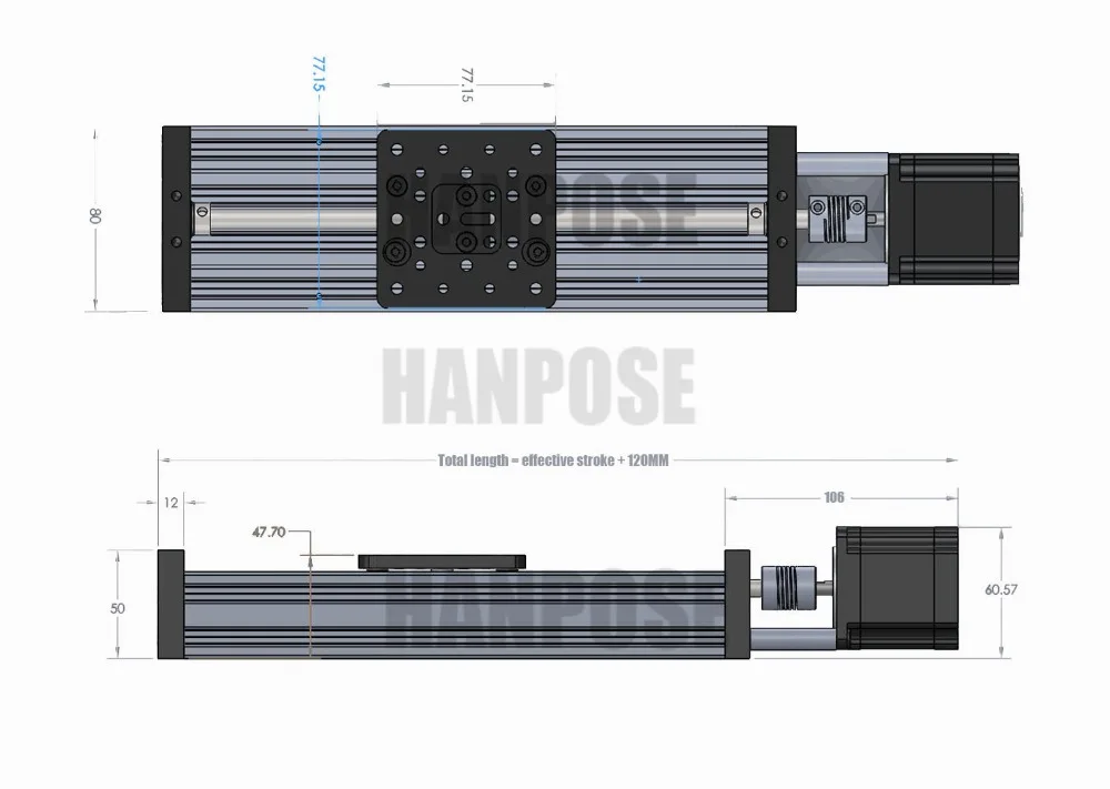 NEMA 23 2.8A шаговый двигатель HPV7 Openbuilds C-Beam линейный привод Z axis t8 ведущий винт шаг 2 мм или Reprap 3d принтер