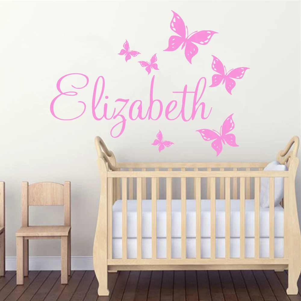 

Custom Name Butterfly Wall Stickers Modern Fashion Wall Sticker Waterproof Wall Decals Home Decoration Wallpaper