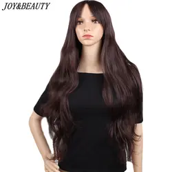 JOY & BEAUTY 32 "длинные волнистые каштановые парики для женщин парик термостойкие синтетические волосы парик матовая Кружевная Сетка для женщин