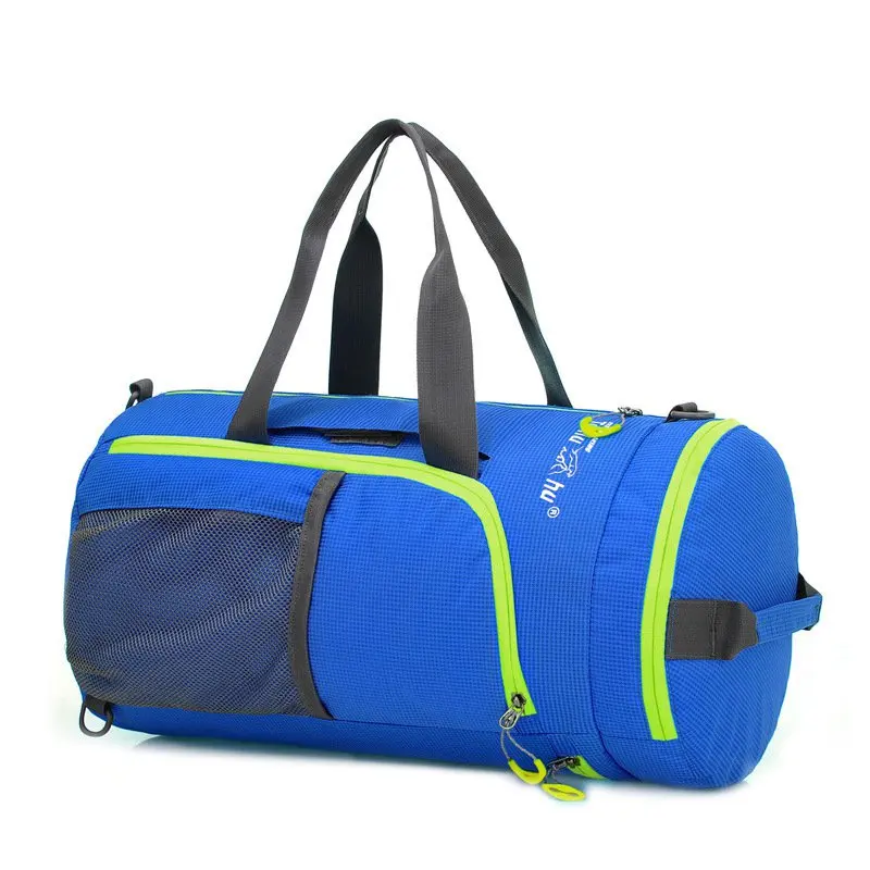 Открытый путешествия спорт Сверхлегкий складной мешок портативный рюкзак Кемпинг дорожные сумки водонепроницаемый рюкзак - Цвет: Blue