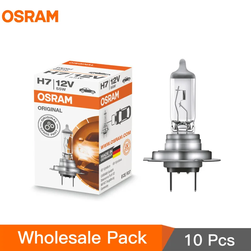 10 шт. OSRAM H7 12 В 55 Вт PX26d 3200K 64210L оригинальная линейная лампа галогенная фара авто лампа OEM Качество Германия 64210 оптом