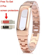 Сменный ремешок из нержавеющей стали для Xiaomi mi Band 2 ремешок для mi band 2 долговечные аксессуары наручный ремень для mi band 2