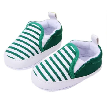 

Baby First Walkers Shoes Kids Soft Bottom Walking Shoes Boy Girl Striped Anti-Slip Sneakers 3 Colors