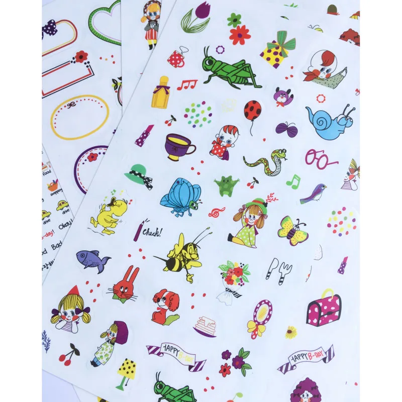 

6 Sheets Sweet Girl Happy Life Adhesive Decorative Stickers Album Notebook Cup DIY Decoration Stickers Stick Label