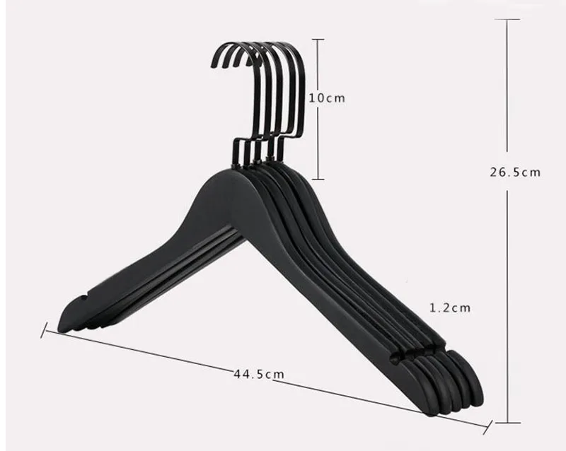 Высокое качество черная деревянная вешалка для одежды для костюма пальто рубашки, черные деревянные брюки юбка вешалка с зажимами(12 шт./лот