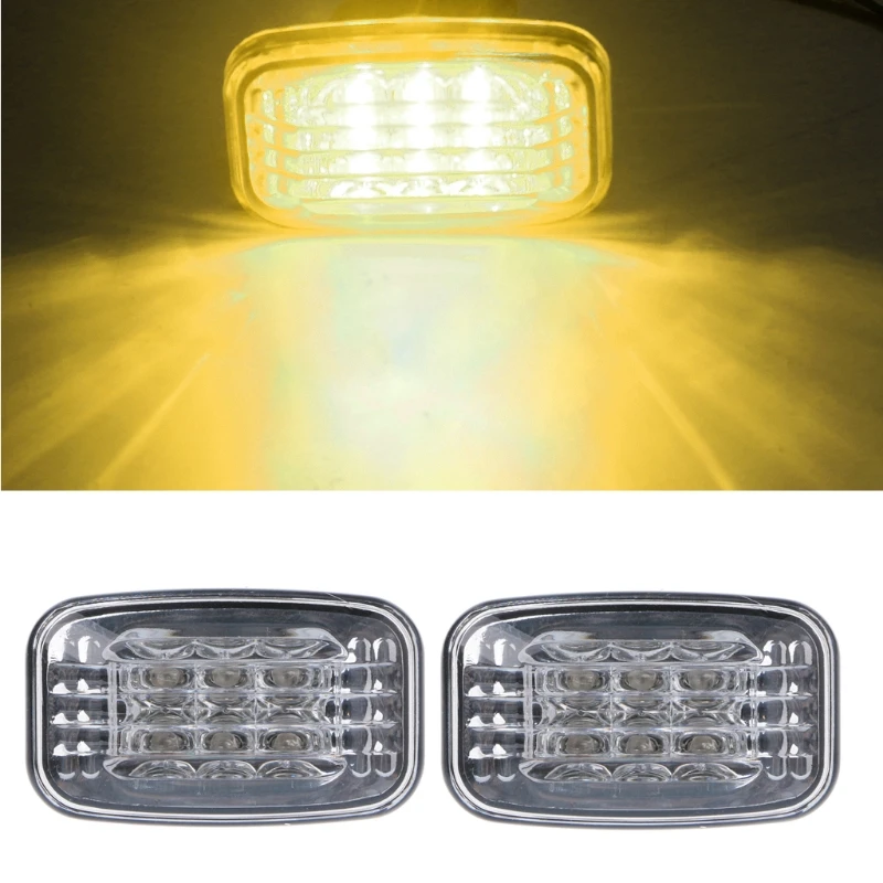 

2x LED Side Marker Turn Signal Light Amber Clear For Toyota 84-07 Land Cruiser