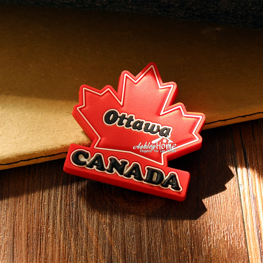 Canada Ottawa Tourist Travel Souvenir 3D Rubber Maple Leaf Fridge