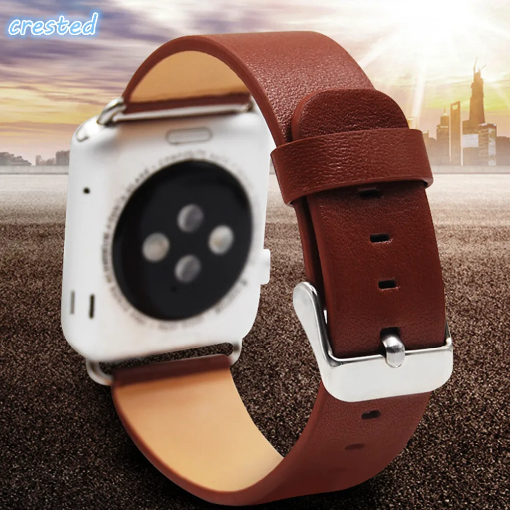 

genuine leather watchband 22mm starp for apple watch 38mm 42mm Wrist Band Strap Bracelets woman man