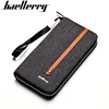 baellerry Long Canvas With Leather Men Wallets Phone Coin Pocket Credit Card Holder Male Purse Large Capacity Clutch Bag For Man 1