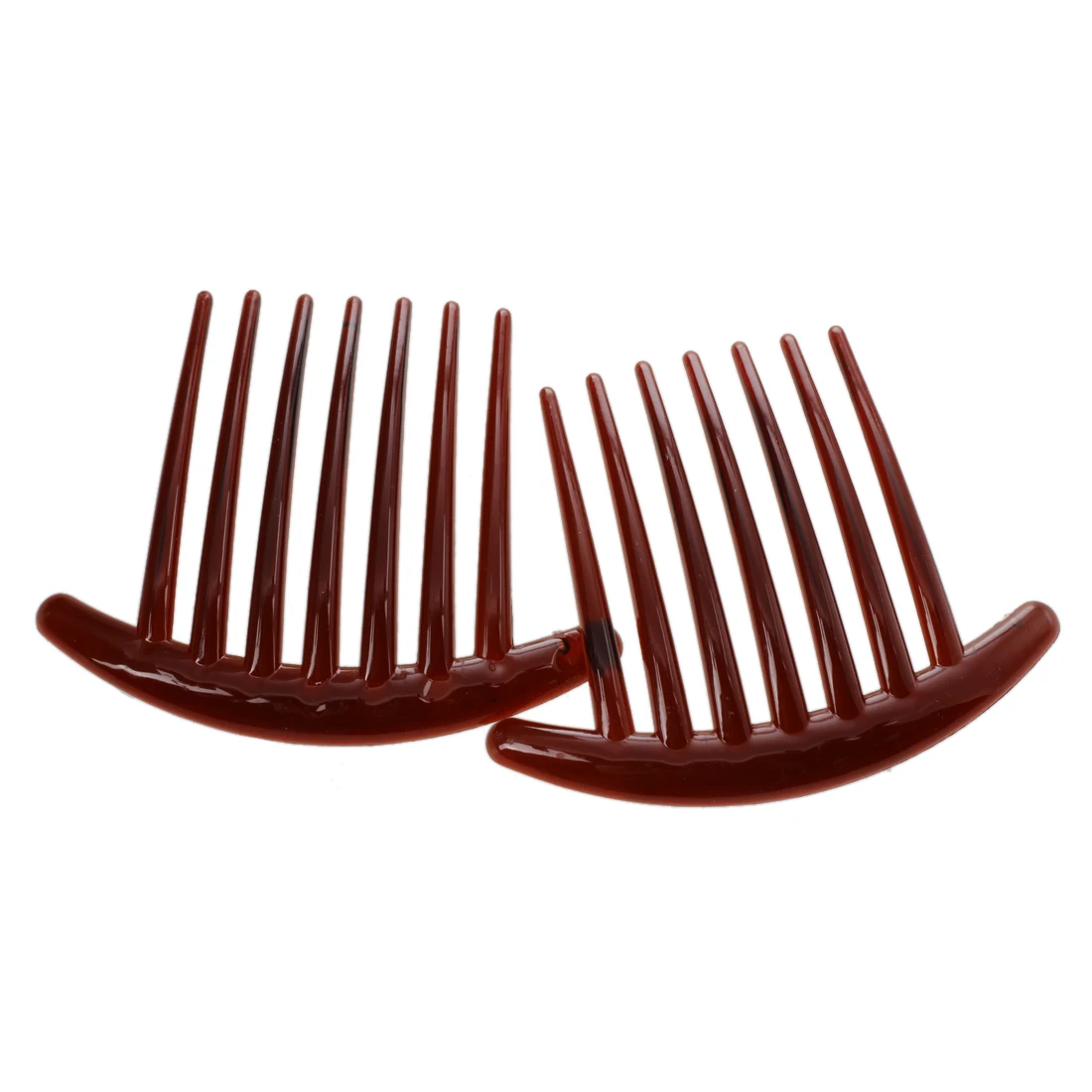 

2pcs Hair Comb Pin Accessories Plastic Women Lady Fashion Brown