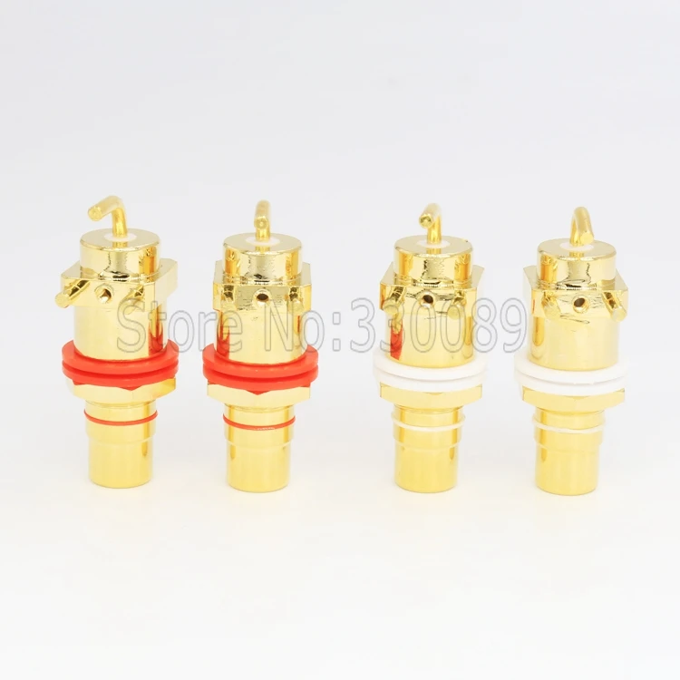 

4pcs 24K Gold plated RCA Female Chassis Panel Mount Jack Socket Connector