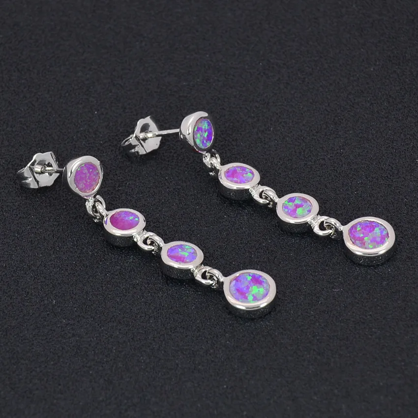 Женские серьги из серебра 925 пробы с голубым/белым/розовым