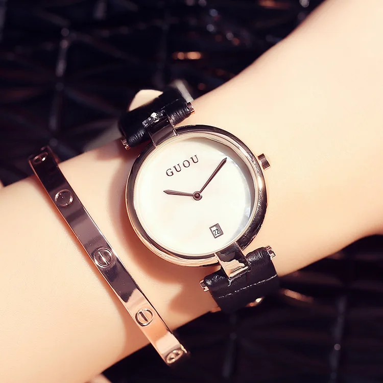 Элегантные красные часы для женщин Montre Femme Модные Простые Лидирующий бренд