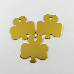 500 шт/лот Жетоны для питомцев, дисковые бирки для собак или бирки для кошек, выгравированный цветок в форме - Цвет: Gold