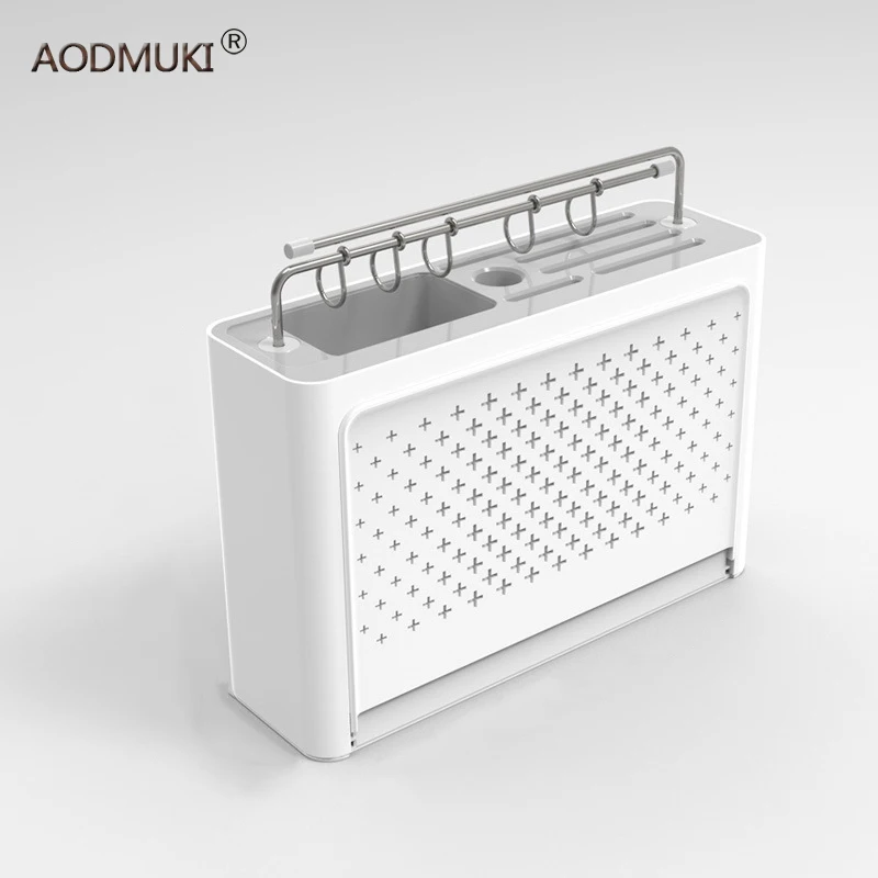  Cutlery Drainer with Easy-Drain Spout Kitchen Storage Organizer Fork Knife Holder Spoon Chopsticks  - 33038170199