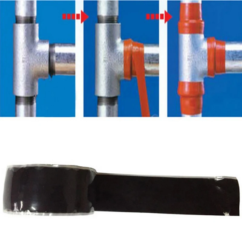 Лента для ремонта труб Водонепроницаемая Уплотнительная резиновая универсальная трубка склеивание спасательные самоклеющиеся провода шланг сильная силиконовая пленка ленты инструмент