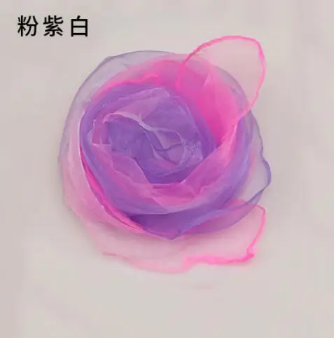 60x60cm Women Gradient Color Square Scarf Imitated Silk Scarves Girls Dancing Small Scarf Thin Chiffon Neckerchief 4