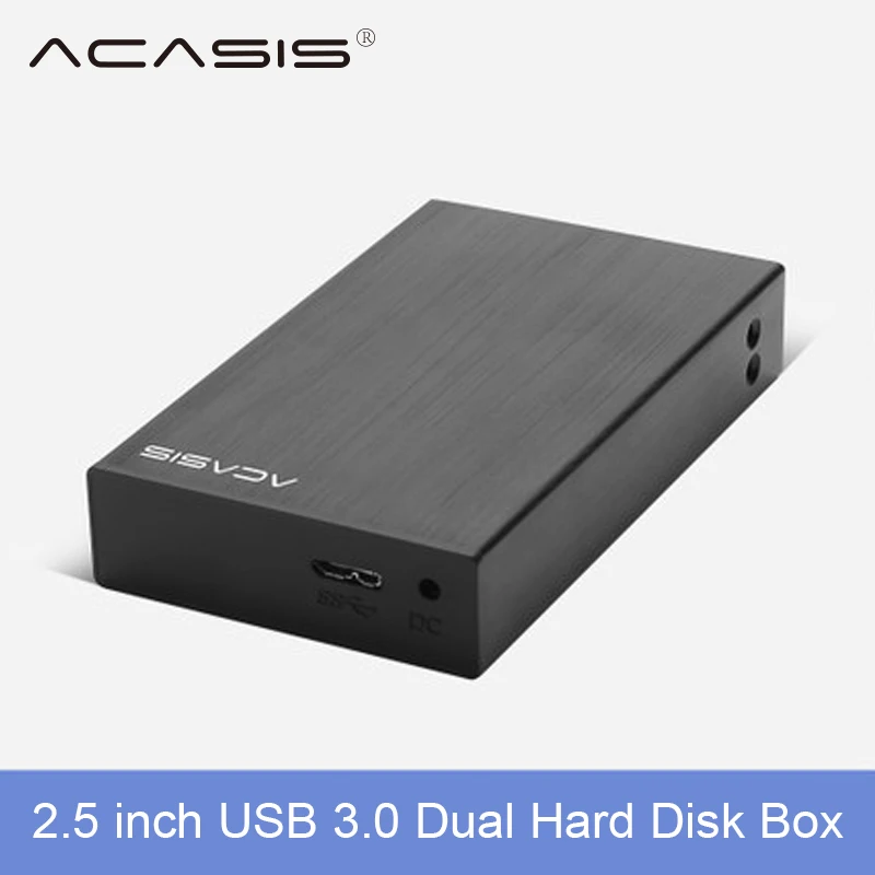 Acasis USB 3 0 2 5 Dual Hard Drive Disk Raid Enclosure Support two 5TB HDD