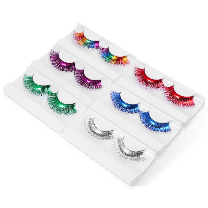 

6 Pairs False Eyelashes Colorful Makeup Tools for Show Performance