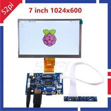 52Pi 7-дюймовый ЖК-дисплей 1024*600 дисплей монитор экран комплект с приводной платой (HDMI + VGA + 2AV) для Raspberry Pi, PC Windows 7/8/10