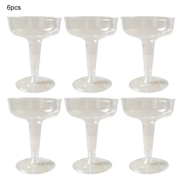 6pcs/set Disposable Plastic Red Wine Glass 120ml Wedding Toasting Champagne Flutes Glasses Drink