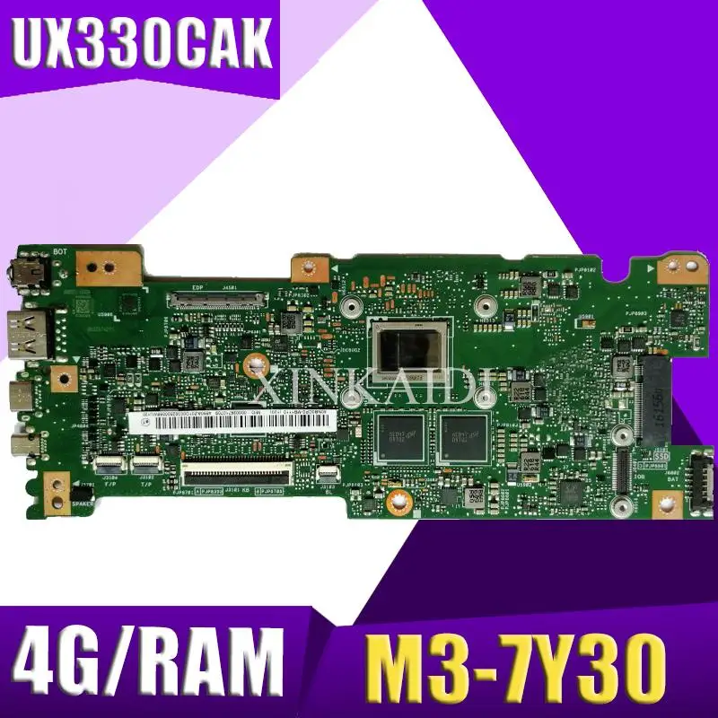

XinKaidi UX330CAK 4GB/RAM M3-7Y30 CPU For ASUS ZenBook UX330CA UX330C UX330 laptop motherboard test 100% work original mainboard