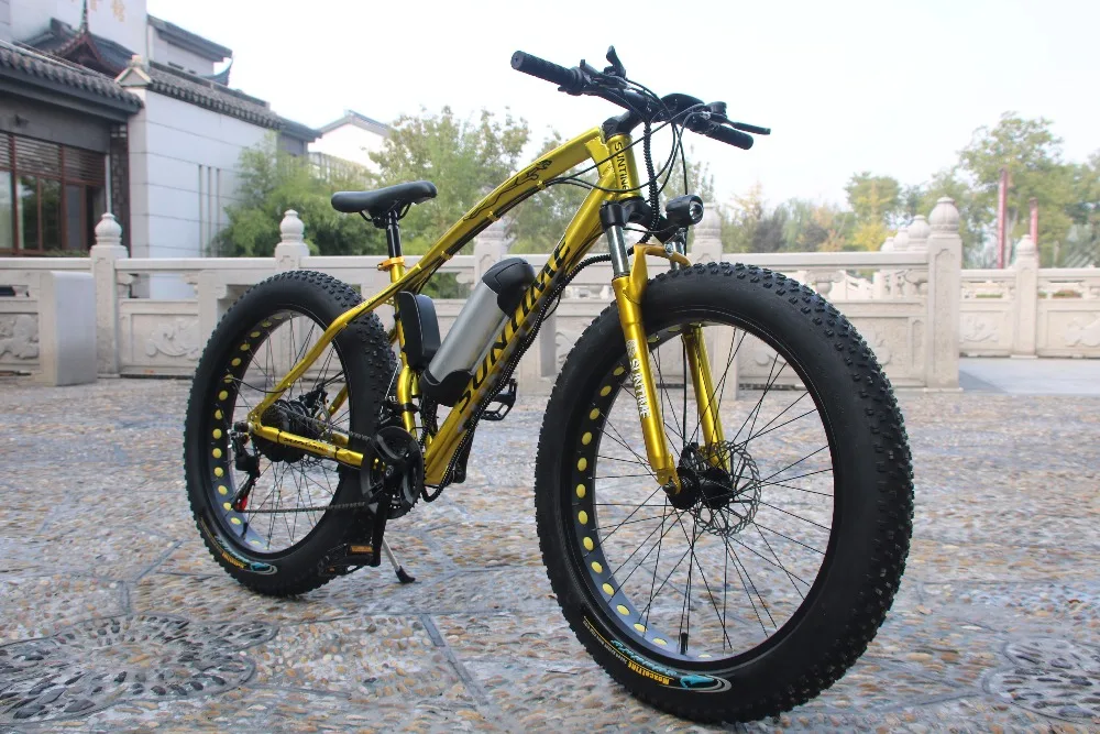 Excellent High quality 21 speed Powerful 4.0 inch Fat Tire electric Mountain Bike 36V 10AH 250W eBike downhill Bicycle  free shipping 4