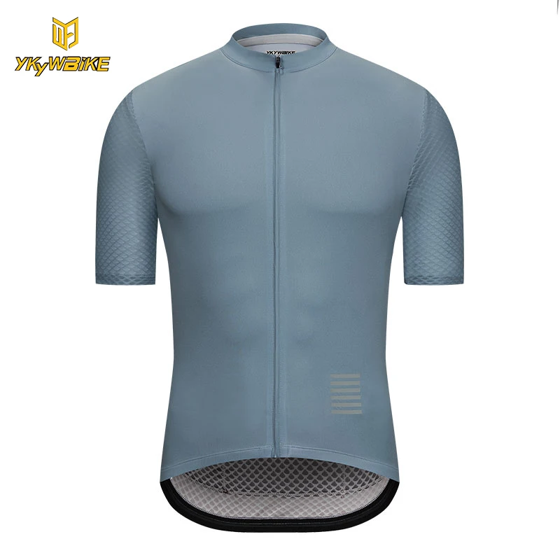 YKYWBIKE с коротким рукавом Pro велосипедные майки Джерси для горного велосипеда одежда высокого качества дышащая велосипедная одежда Ropa Ciclismo - Цвет: Deep Gray